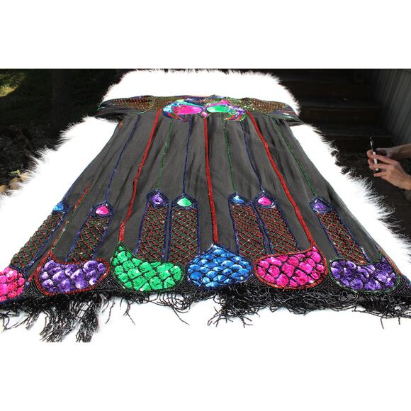 Sparkling Exclusive Vintage Silk Sequin and Beaded Duster Opera Robe Special - Picture 13 of 13